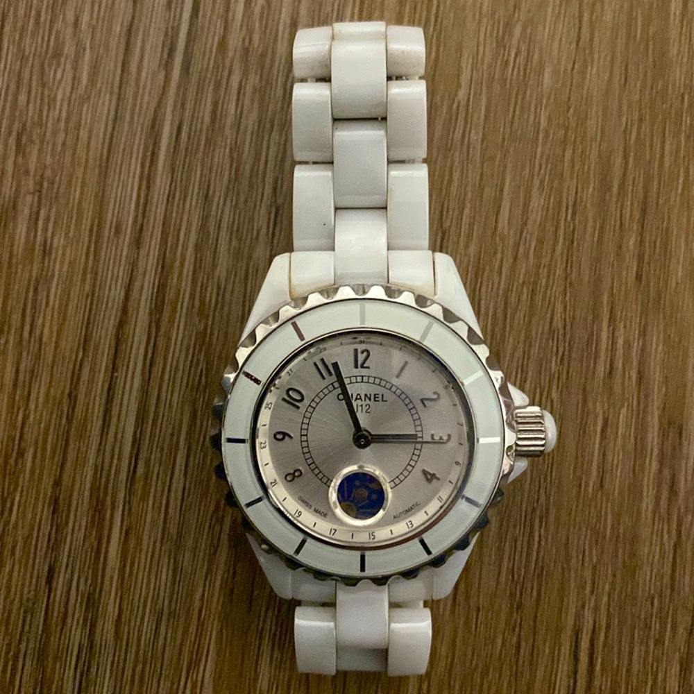 CHANEL J12 Moon Series White Ceramic Watch, Needs battery.